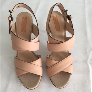 Reed Krakoff tan leather stiletto sandals. New.